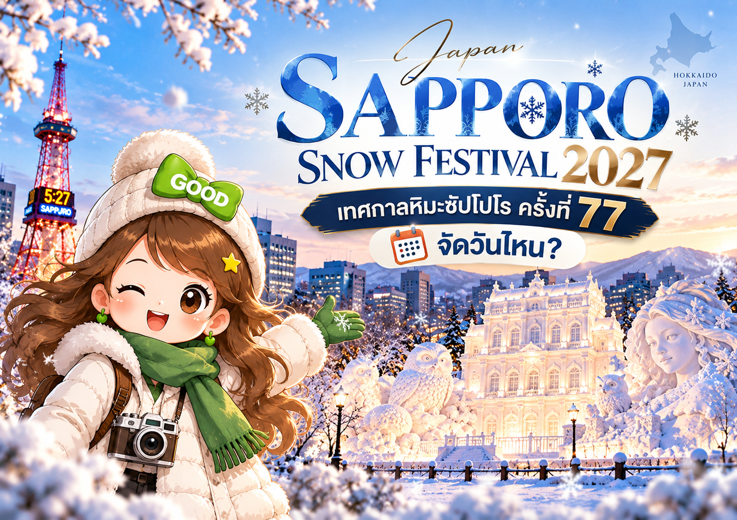 Sapporo Snow Festival 2027 เทศกาลหิมะซัปโปโร ครั้งที่ 77 จัดวันไหน?